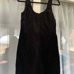 Black mini corduroy dress